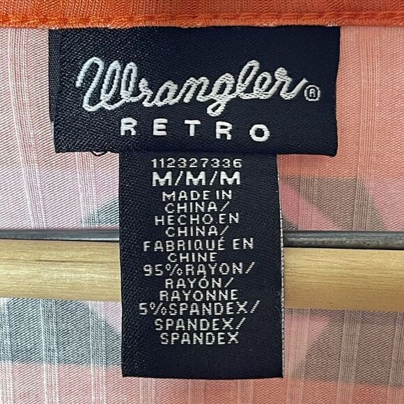 Wrangler Retro Size Medium Square Neck Southwestern Striped Long Sleeve - Picture 3 of 5